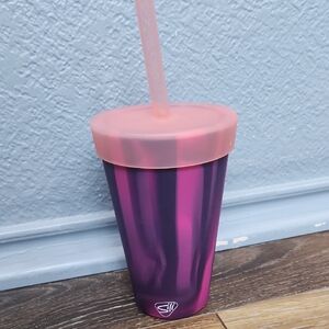 NWOT RETIRED Silipint 16 oz Straw Tumbler Alpenglow Pink Fuschia Dark Purple